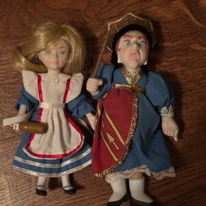 Vintage Alice in Wonderland & Queen of Hearts Kurt Adler dolls